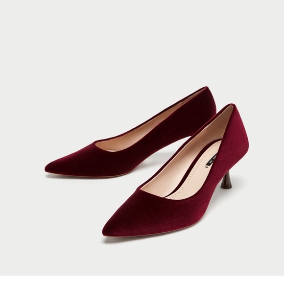 Zara Shoes - ZARA Velvet High Heel Court Shoes